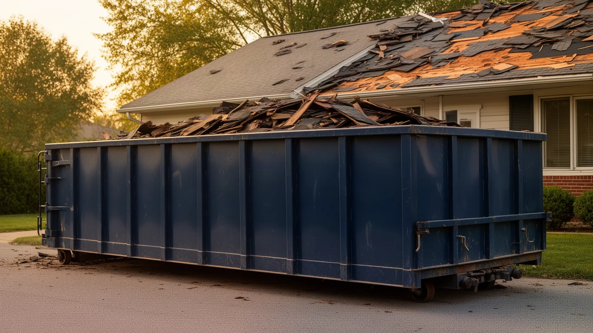 Roll-off dumpster from Frank's Dumpster Rental & Hauling in Austin, TX